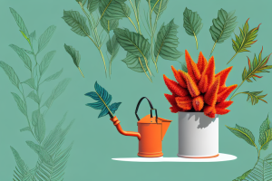 A vibrant celosia plant in a pot