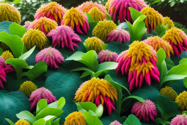 A vibrant celosia plant in an outdoor setting
