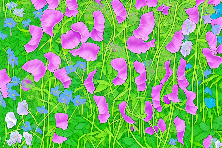 A vibrant perennial sweet pea plant