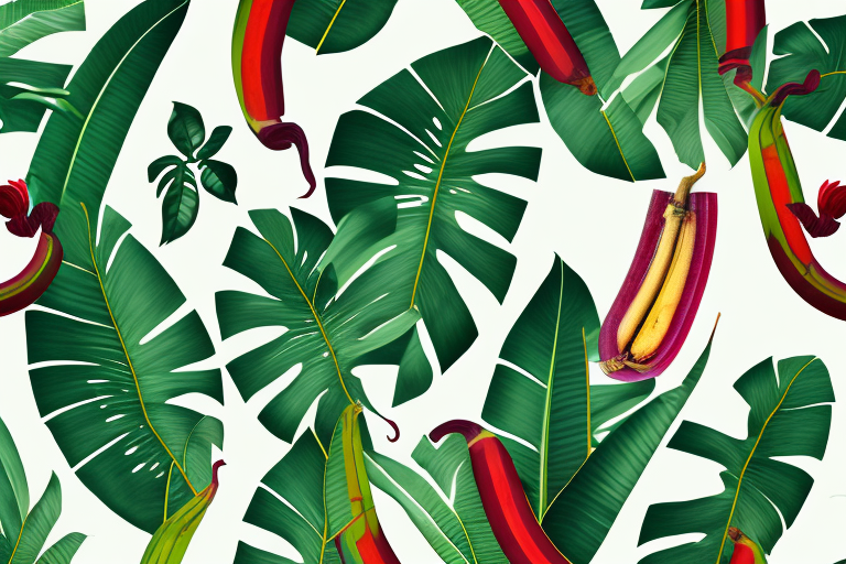 The ensete maurelii red banana plant