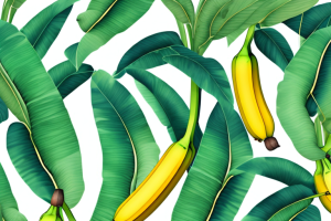 A healthy banana tree in an outdoor setting