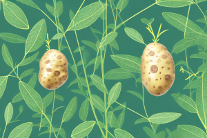 A few potato beetles on a potato plant