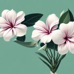 A mandevilla plant in the shape of a topiary