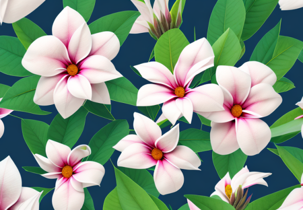 A mound shaped mandevilla plant with its vibrant blooms