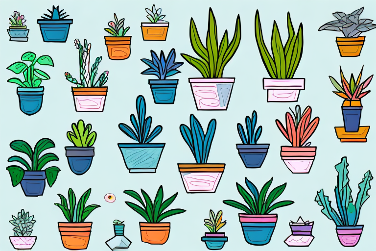 A variety of colorful potted plants